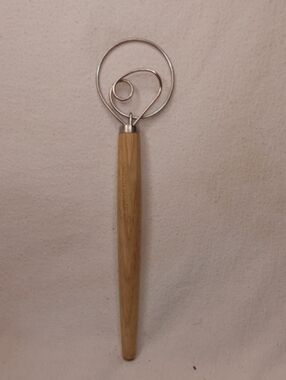 Coson Home Flour Danish Dough Whisk Wire Loop Design Wooden‎ Handle Bread Cookie